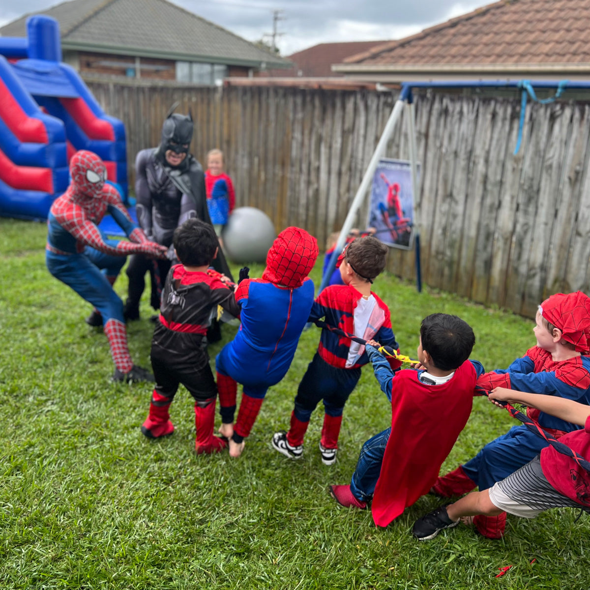 Spiderman tug of war Batman